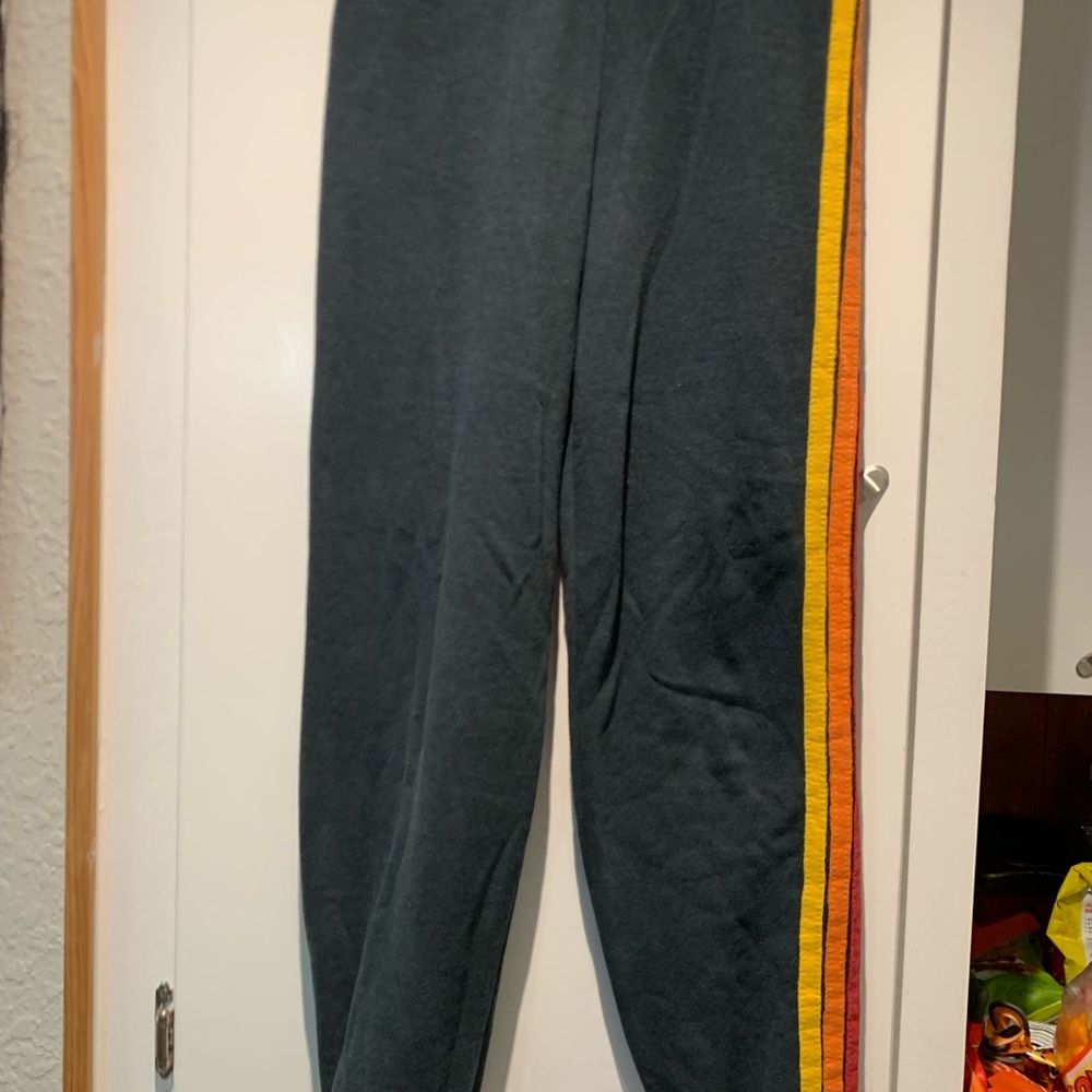 Aviator Nation Kids Charcoal Joggers with Vibrant Stripes